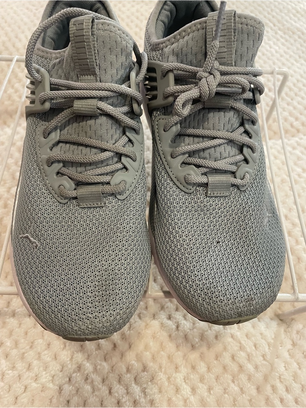 Puma Women's Gray Knit Athletic Sneakers